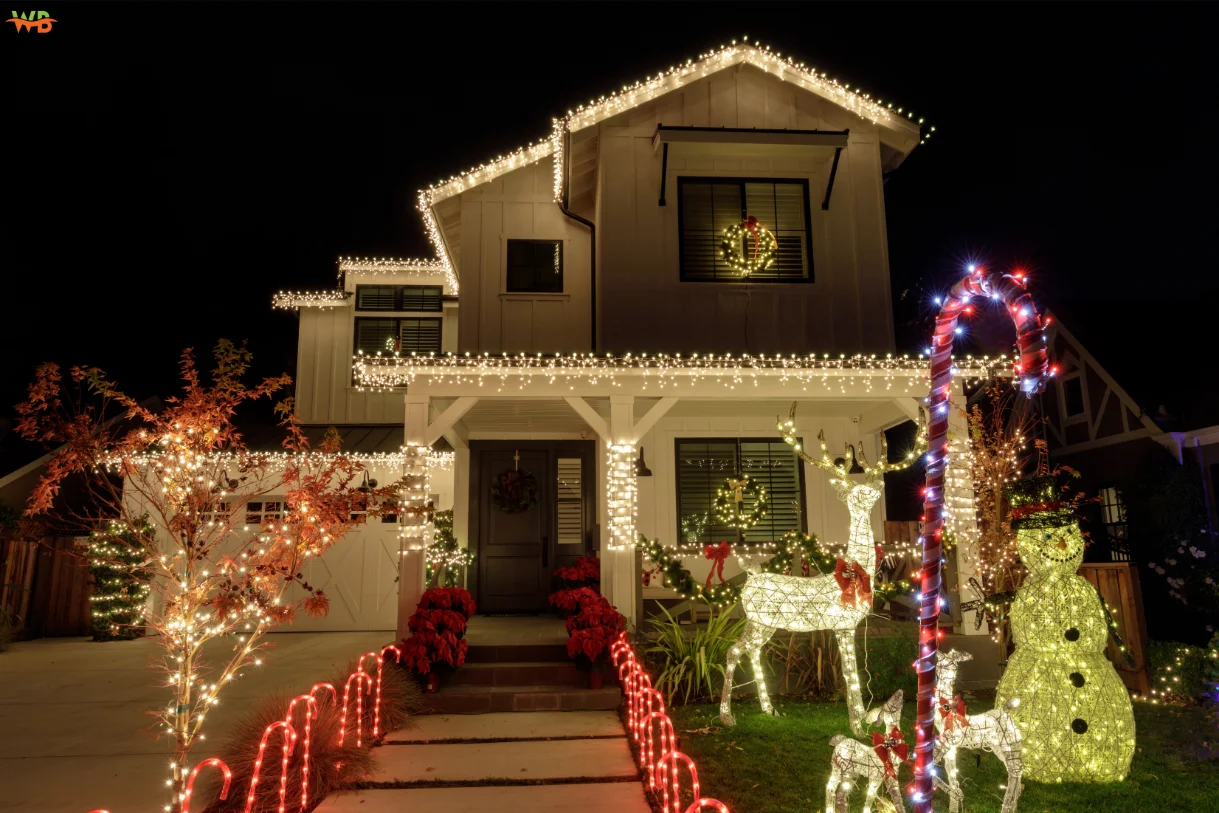 Holiday light installation in Denver CO