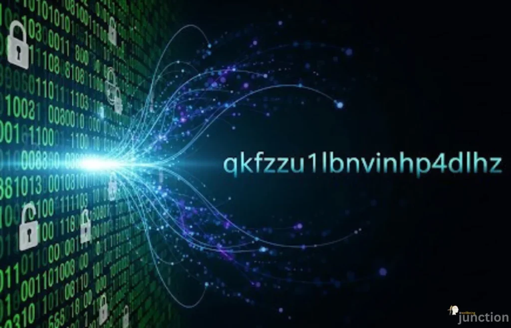 Secure digital string qkfzzu1lbnvinhp4dlhz with lock symbol representing privacy and digital security.