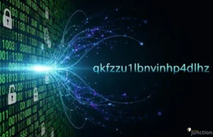 Secure digital string qkfzzu1lbnvinhp4dlhz with lock symbol representing privacy and digital security.