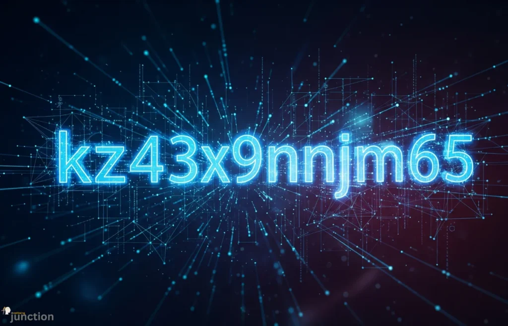 kz43x9nnjm65: Abstract image of glowing text within an interconnected digital network, symbolizing advanced technology and algorithms.