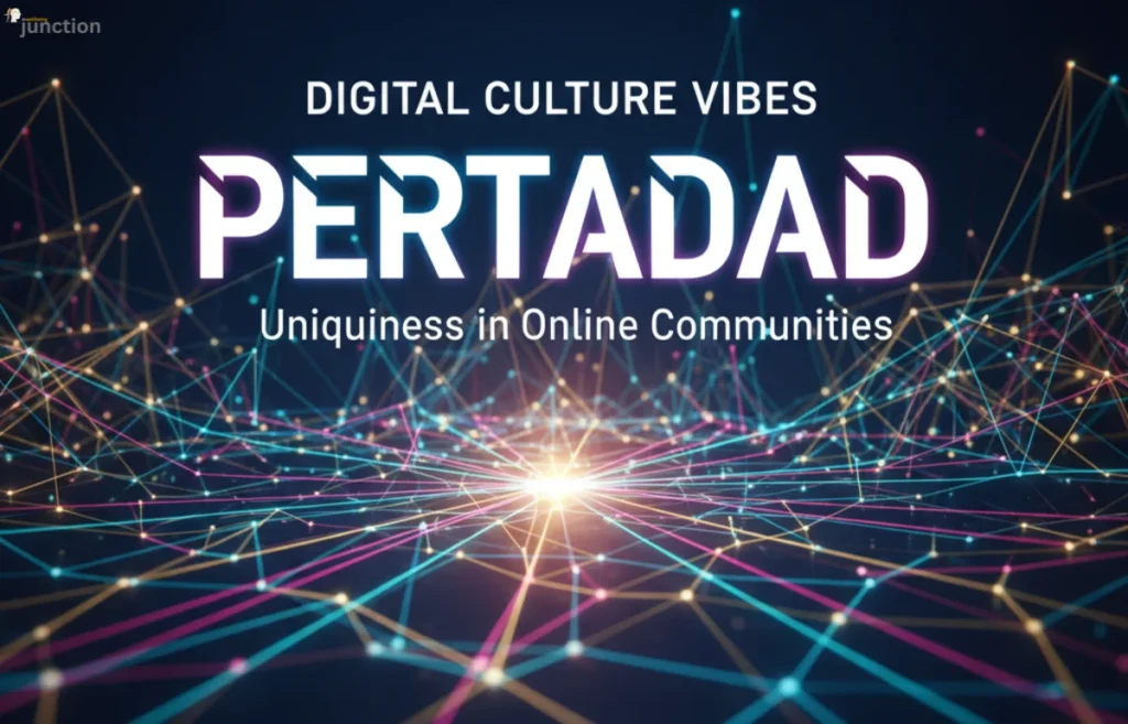 A futuristic digital network with interconnected lines and a bright, glowing central node, representing the unique culture of Pertadad within online communities.