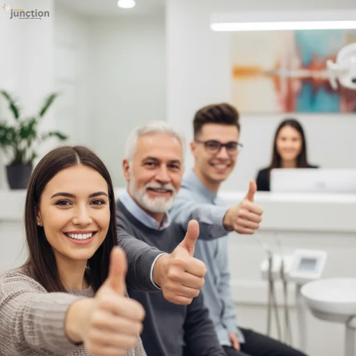 Happy patients giving thumbs up after a positive dental experience with a trusted dentist.