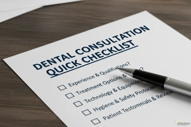 Quick checklist with ticked boxes and a pen, highlighting key questions.