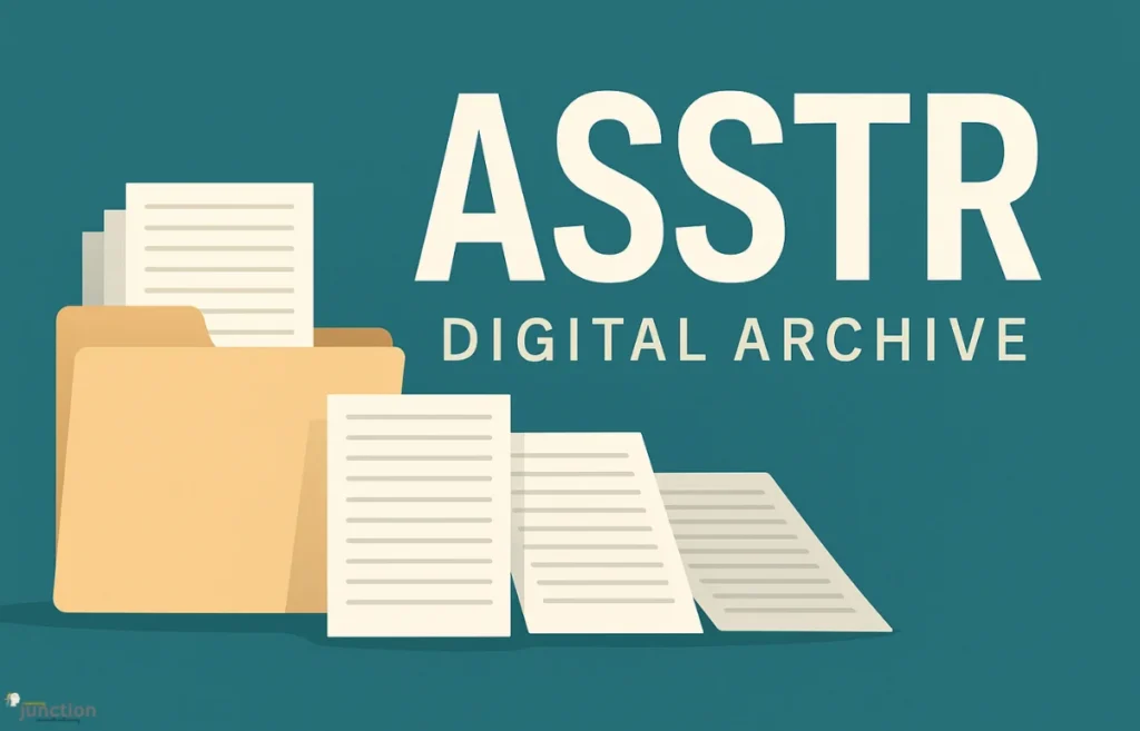 ASSTR digital archive concept illustration with documents and folders
