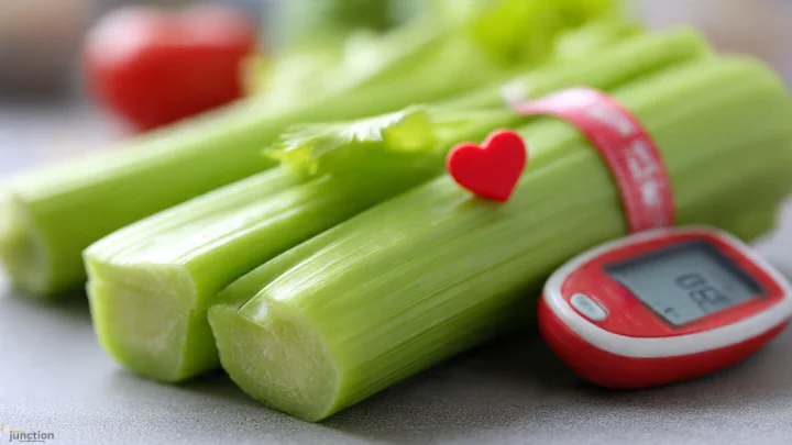 Pravi Celer with heart icon and health monitor showing benefits for heart wellness