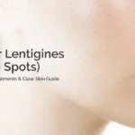 Treating Solar Lentigines with modern dermatology methods showing mild age spots on facial skin in a clean, clinical-style image.