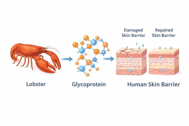 Marin Skincare reviews explaining how lobster-derived glycoproteins repair the skin barrier