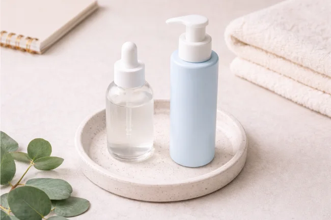 Preppy Skincare Brands represented through a minimalist flat lay highlighting quality over quantity and long-term skin value