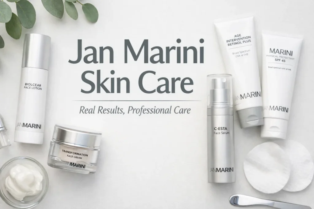 Jan Marini Skin Care professional skincare products displayed on a clean, minimal background