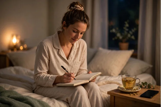 Evening journaling daily habit to reduce stress